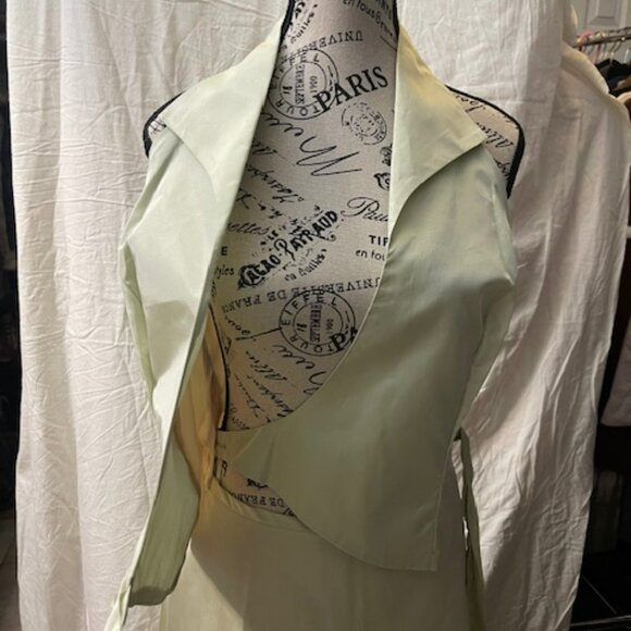 BillLevKoff Chiffon Sleeveless light green top - Picture 3 of 5